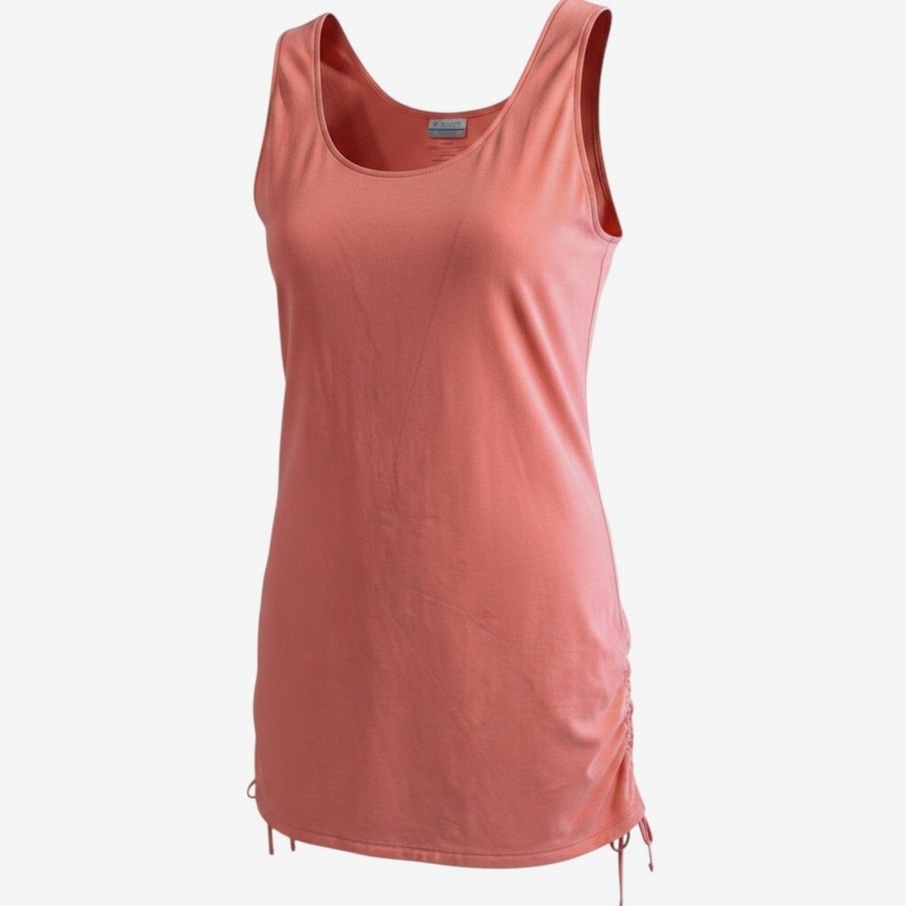 Columbia Omni Shield Dress Coral Sleeveless Tank Style Ruched sz XL a